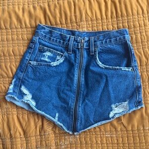 Carmar Blue Distressed Mini Skirt